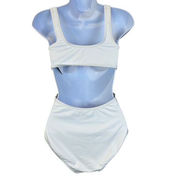 Michael Michael Kors One Piece Zip-Trim Cutout Swimsuit MM3P010 Women 4 NWT FLAW - Picture 3 of 10